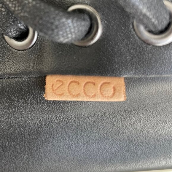 Ecco Soft 7 Lo Cut Lace Up Leather Sneakers Black + White Sz 40EU/9-9.5US NWOT - Picture 11 of 13